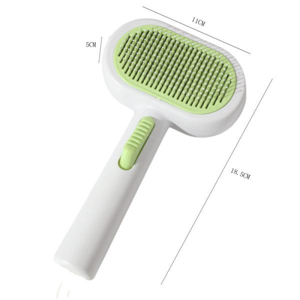 Double-Sided Self-Cleaning Pet Grooming Comb – Orange, White, Purple | 18.5115CM