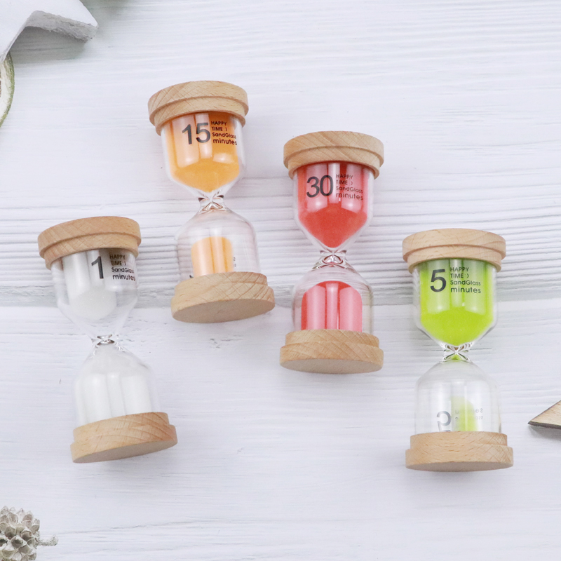 30 Second - 30 Minutes Small Hourglass Colorful Hourglass Wood OEM / ODM