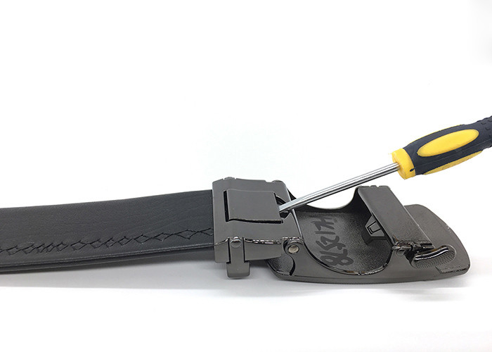 100% Genuine Leather Adjustable 3.5CM Mens Automatic Buckle Belt