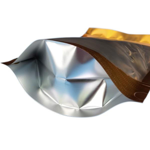 Food Grade Recycled One Side Clear Aluminum Foil Stand Up Bags With Ziplock Pouch For Snack Food Plastic Bag