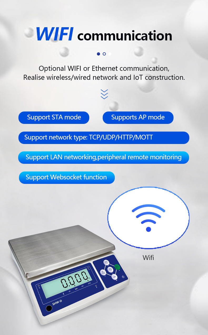 SHWDL-30KG USB Storage Communication Scale with LCD Display and AC/DC Power Supply