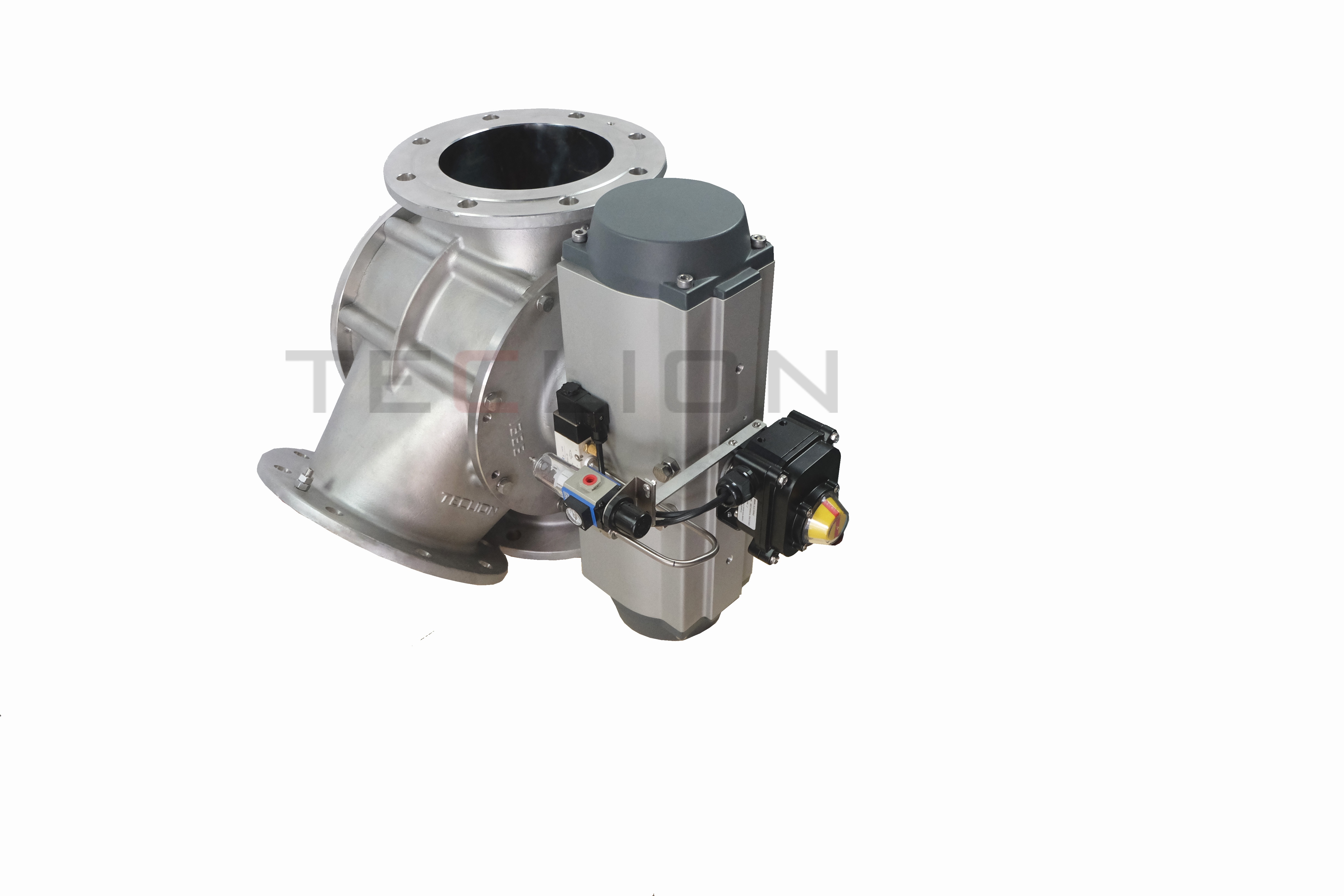 Solid Plunger Pneumatic Diverter Valves For Pneumatic Conveying Stainless Steel