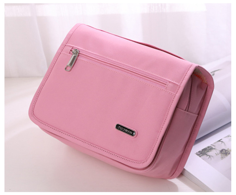 Waterproof Depth 10cm Cosmetic Makeup Bag With Plastic Hook
