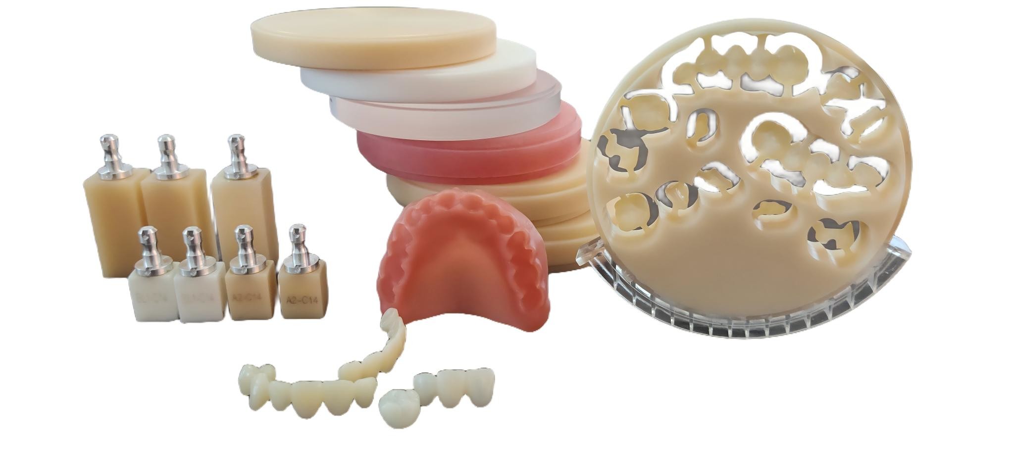 Millable Dental PMMA Discs CAD/CAM Ready Flexible / Multilayer Types Vita 16 Colors