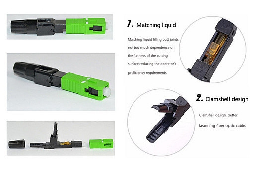 FTTH Single-Mode Waterproof SC APC Fiber Optic Fast Connector with Grinding End-Face