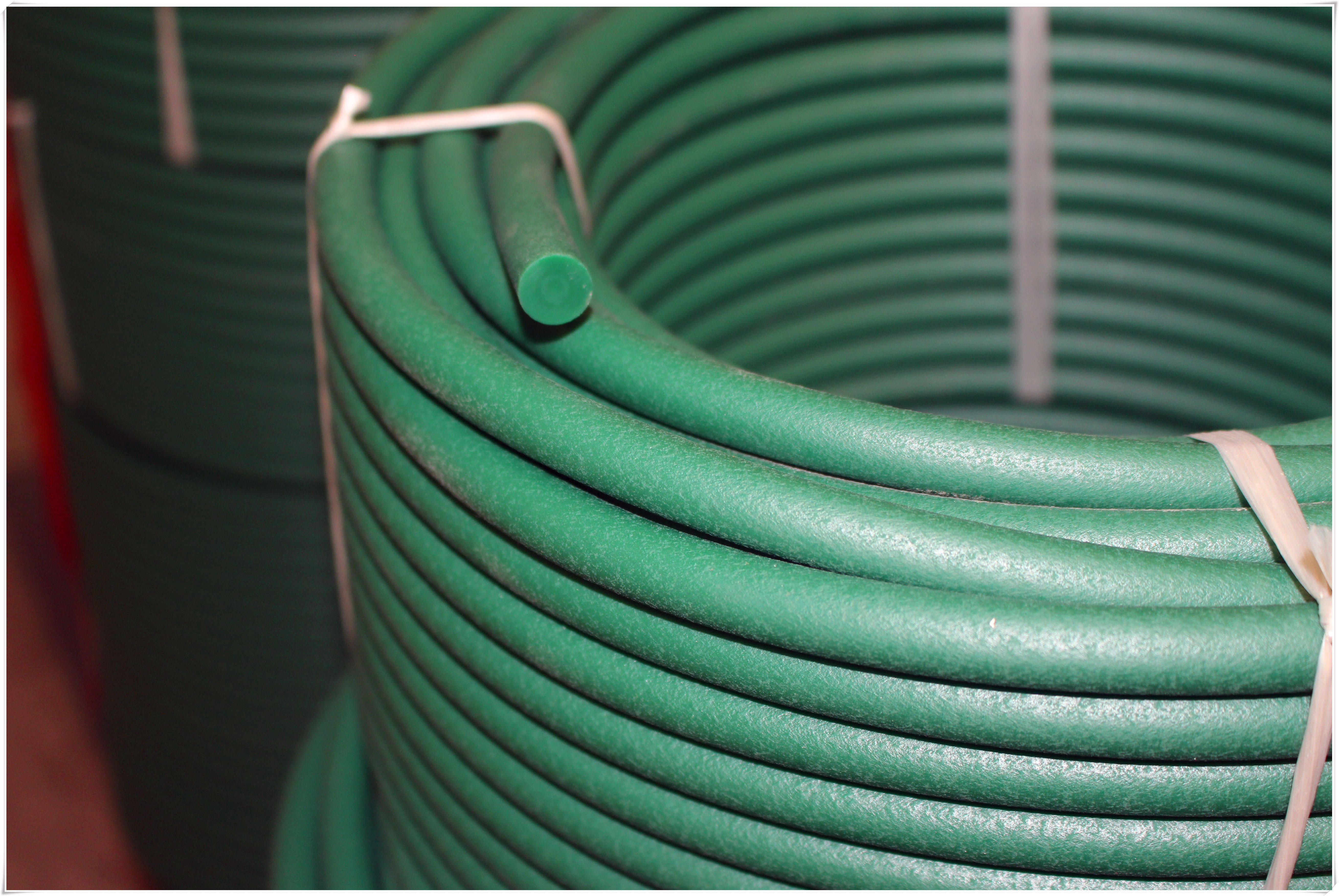 Color Rough Polyurethane Round Belt For Textile Pu Drak Green 30m/Roll
