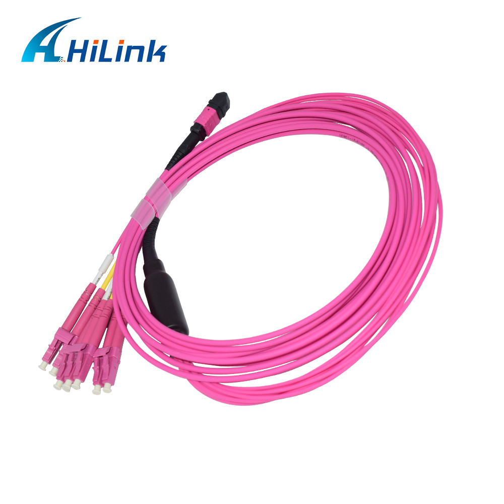 LSZH OM4 Multimode MPO Breakout Cable 5M Duplex 8 Fibers Type B