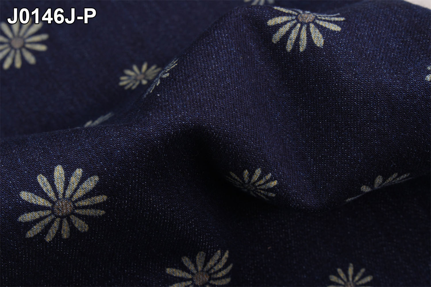 Flower Printed Denim Twill Fabric Stretch Raw Material For Women Jeans Fashion