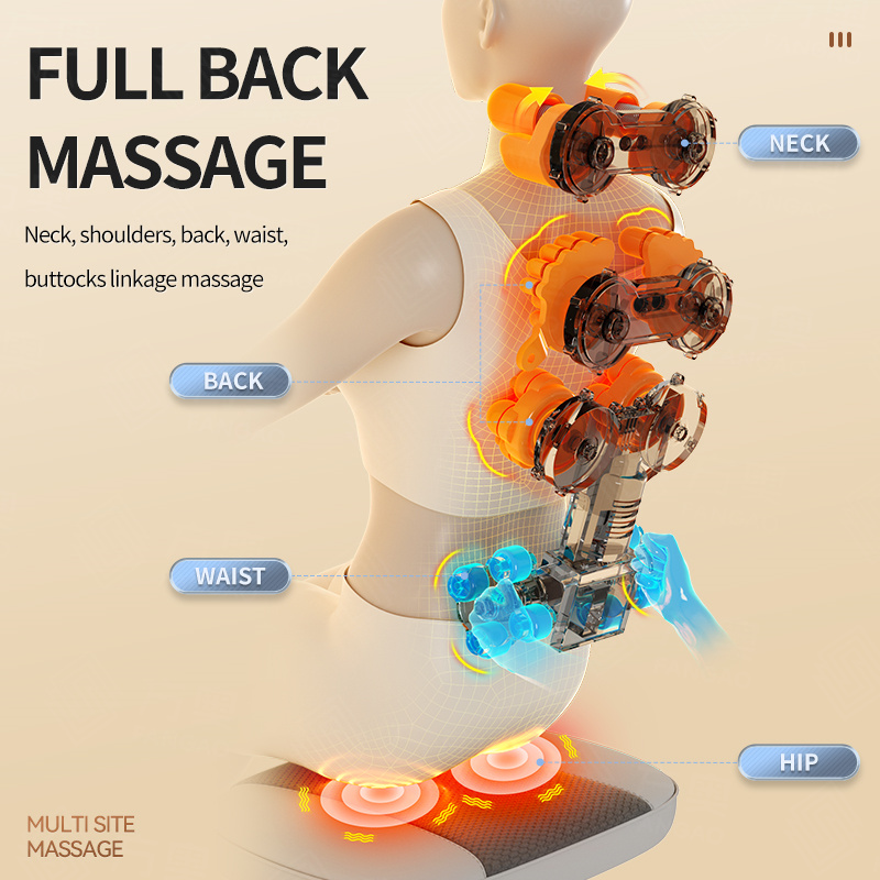 15 Minutes Back Massager Pad 3D Kneading Vibrating Heating Pad For Back