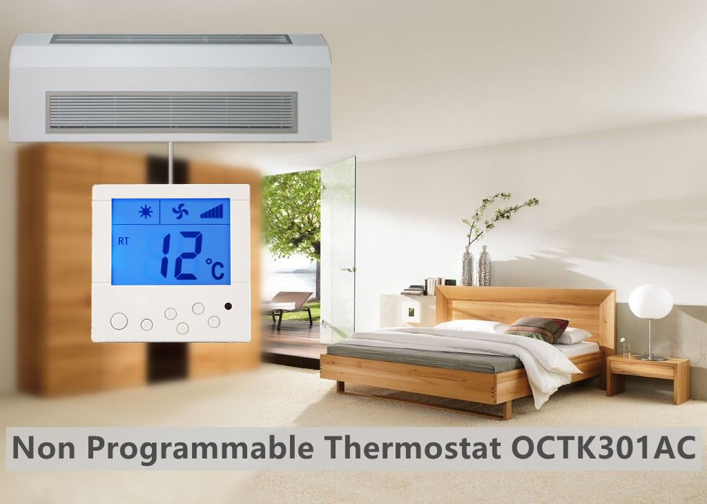 230VAC Fireproof ABS Fan Coil Thermostat 1℃ Accuracy