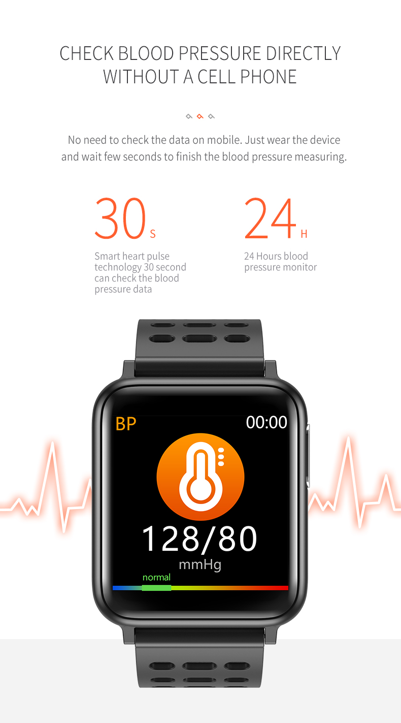 AI HRV ECG Smart Watch Fitness Tracker With Alarm Health