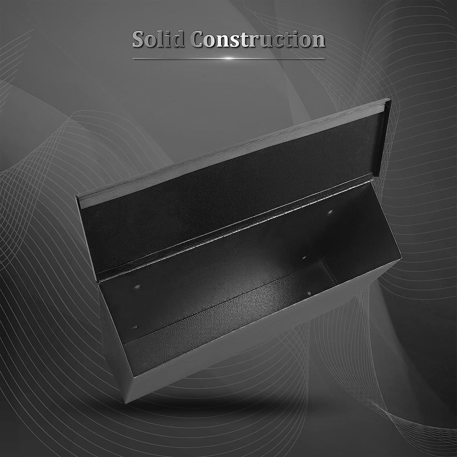 0.8mm Thickness Print Custom Logo Black Powder Coated Wall Mounted Mailbox for Outdoor