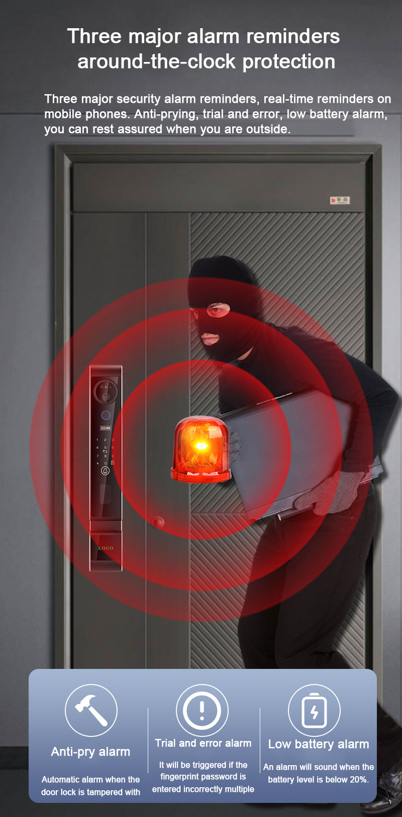 3D Face Intelligent Door Lock S666 With Intercom Luxury Door Lock