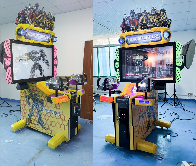 Transformers 2P Gun Shooting Arcade Machine With 55 Inch LCD