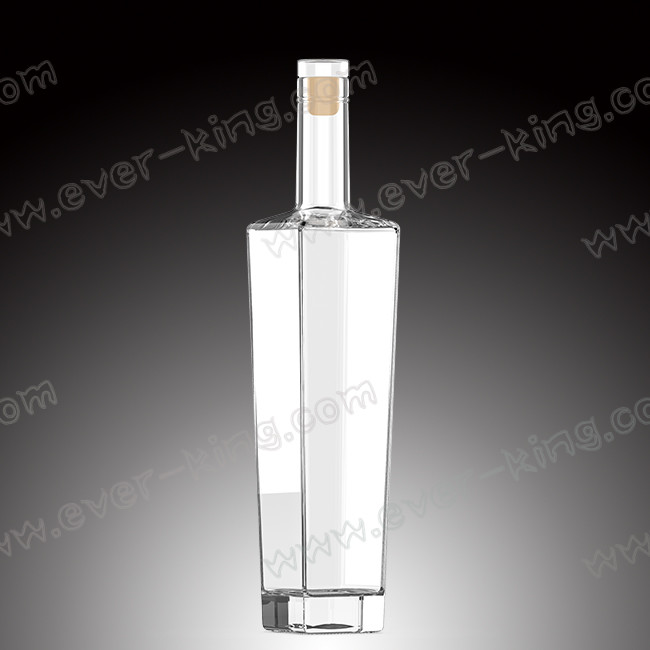 Customized Clear Super Flint Glass Spirit Bottle