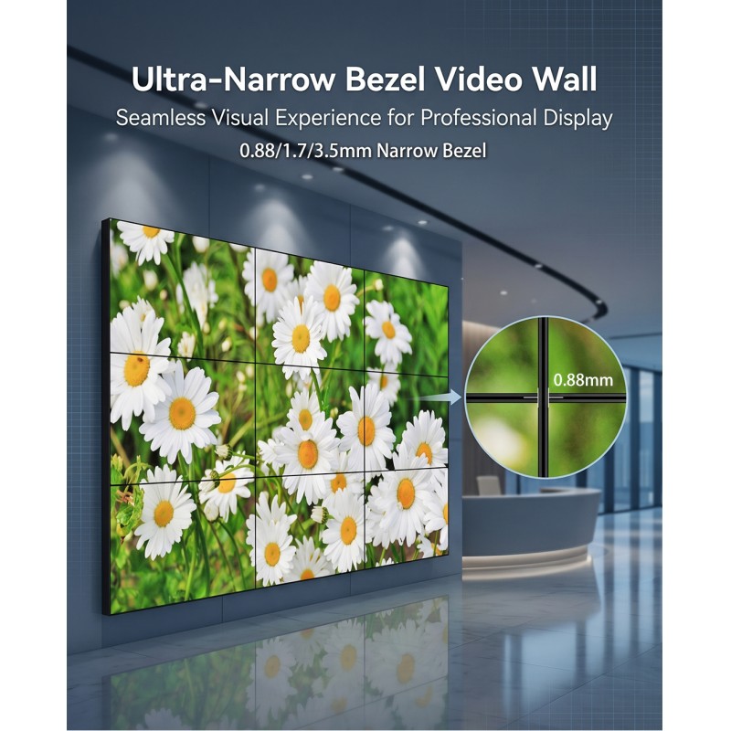 HD 46/49/55 Inch LCD Video Wall Display Seamless 3.5mm Bezel-less 3x3 Splicing Screen Commercial Advertising Digital Poster
