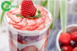 Buy cheap 1000ml Crystal Clear Plastic Cups With Dome Lids For Smoothies / Sliced ​​Fruit product