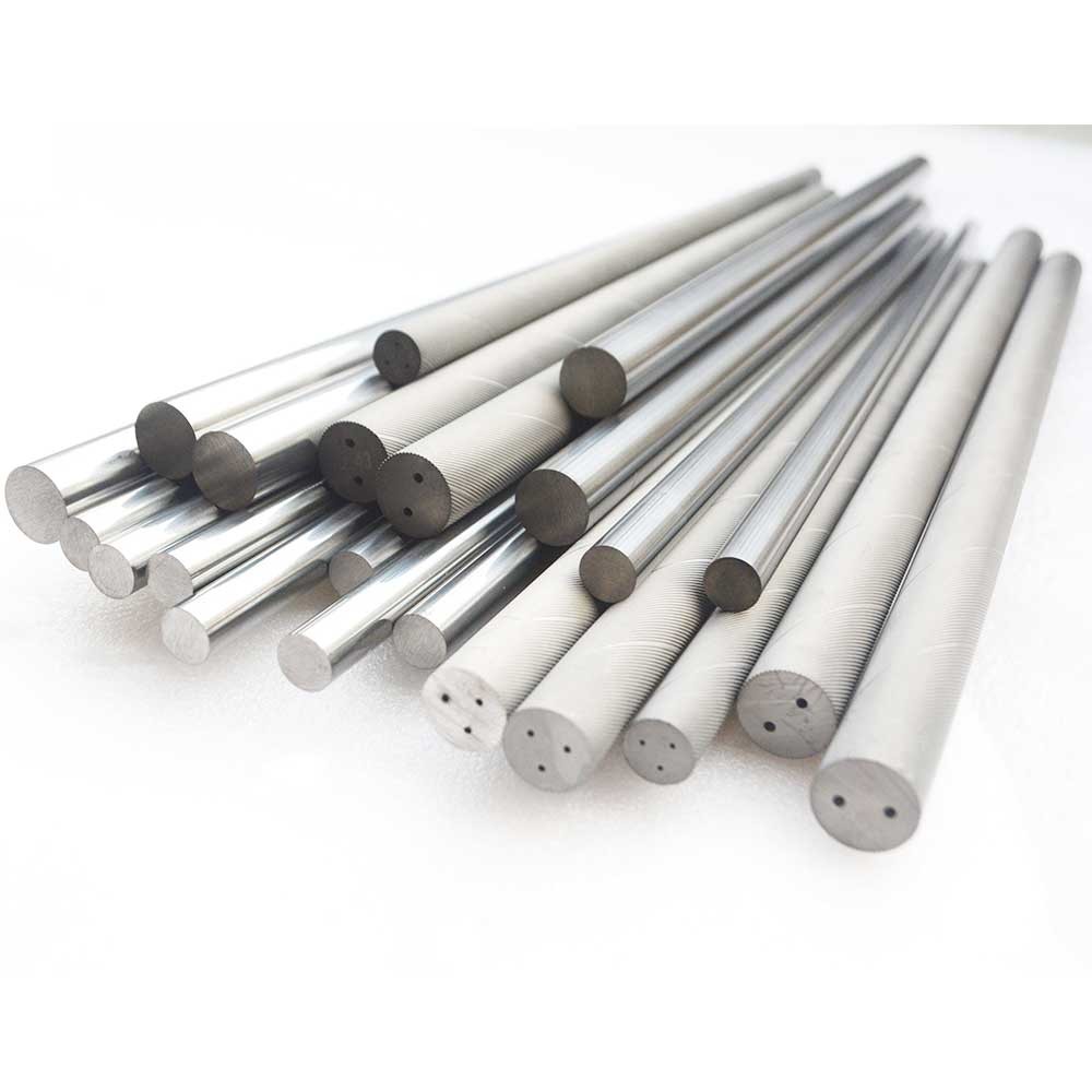 Wolfram Solid Carbide Rod Blank High Hardness HRA 92.5 With Coolant Holes