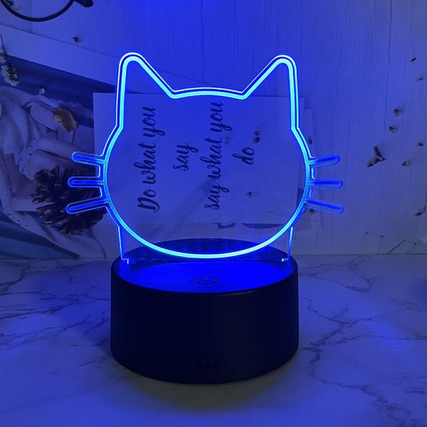 Bedroom Desktop Table Lamp Decoration DIY Rewritable 3D Night Light Message Board For Home Holiday
