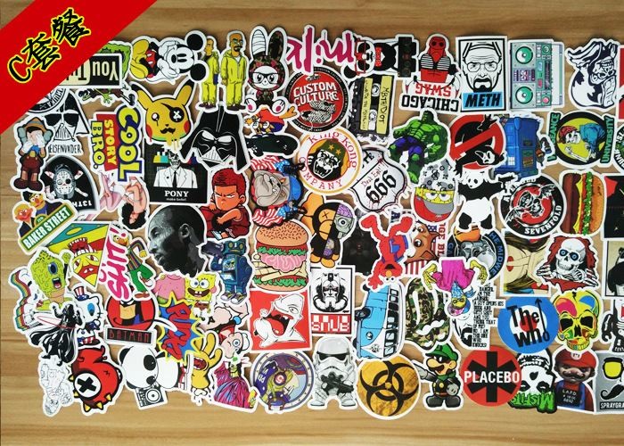 Classic Fashion Style Graffiti Cool Stickers Non Toxic For Moto Car / Suitcase