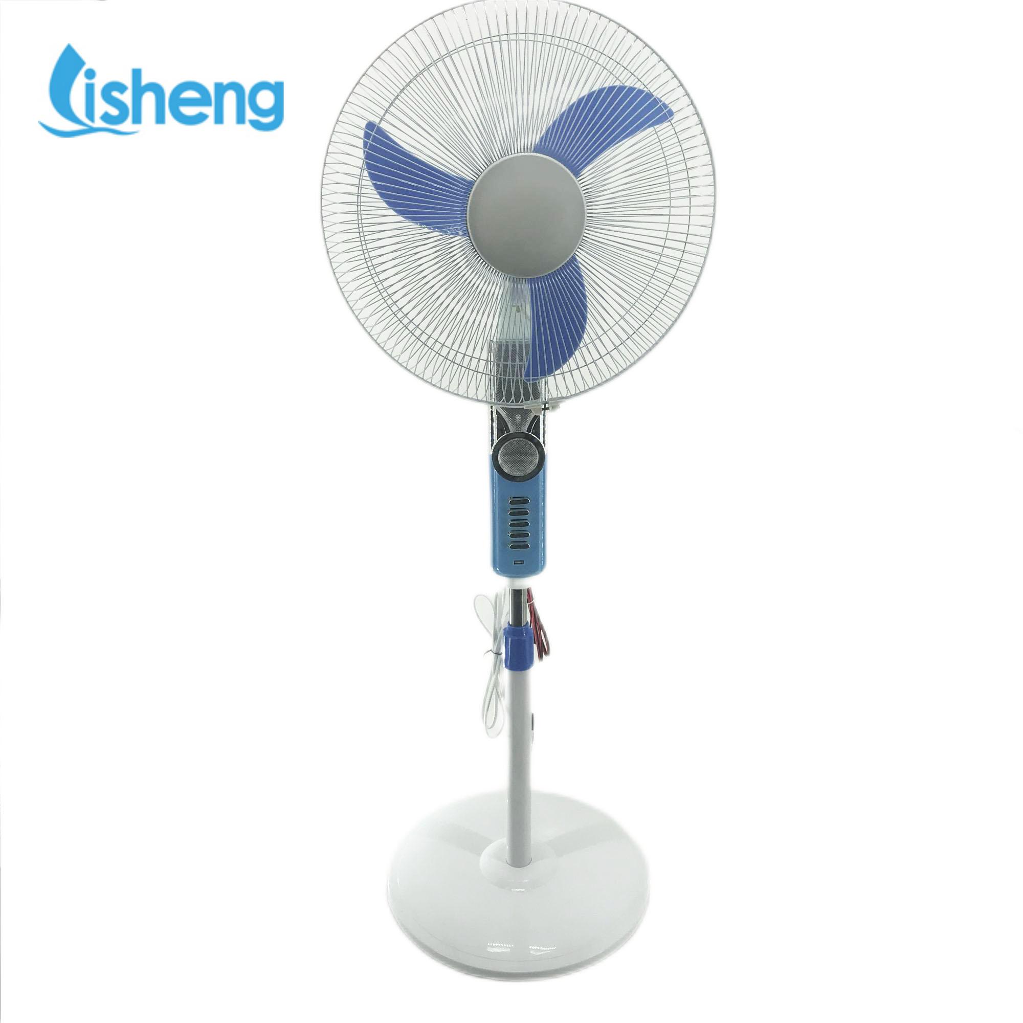 16 Inch 12V BLDC Motor Rechargeable Solar Fan 18V 15W Plastic Material