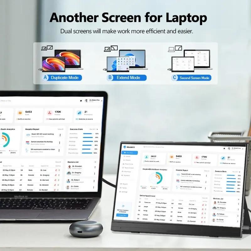 4k Gaming Laptop Extend Portable Monitor Touchscreen High Resolution 15.6 Inch