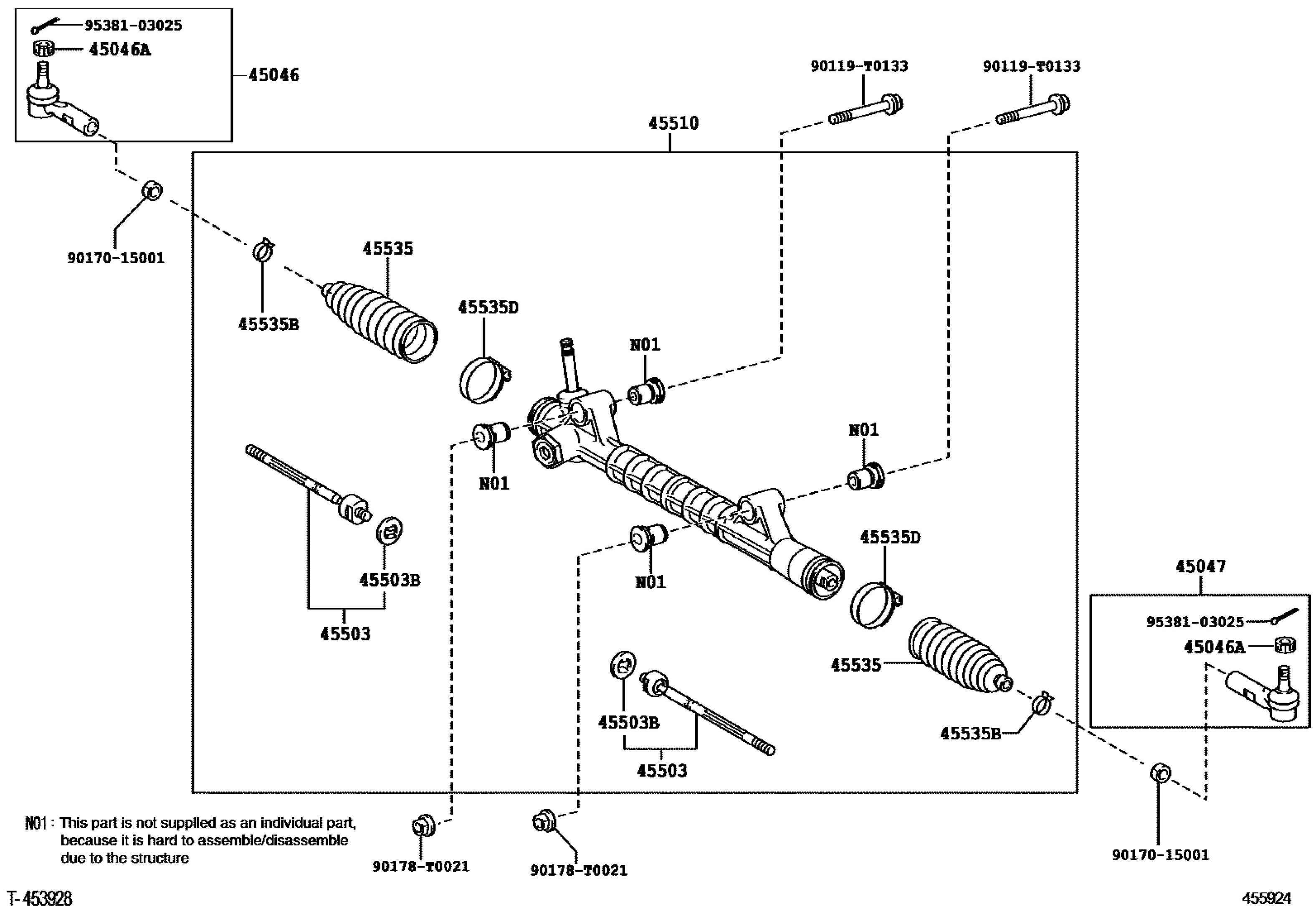 1302.7mm Car Model For HILUX Pickup Hydraulic RHD Auto Steering Gear Power Steering Rack