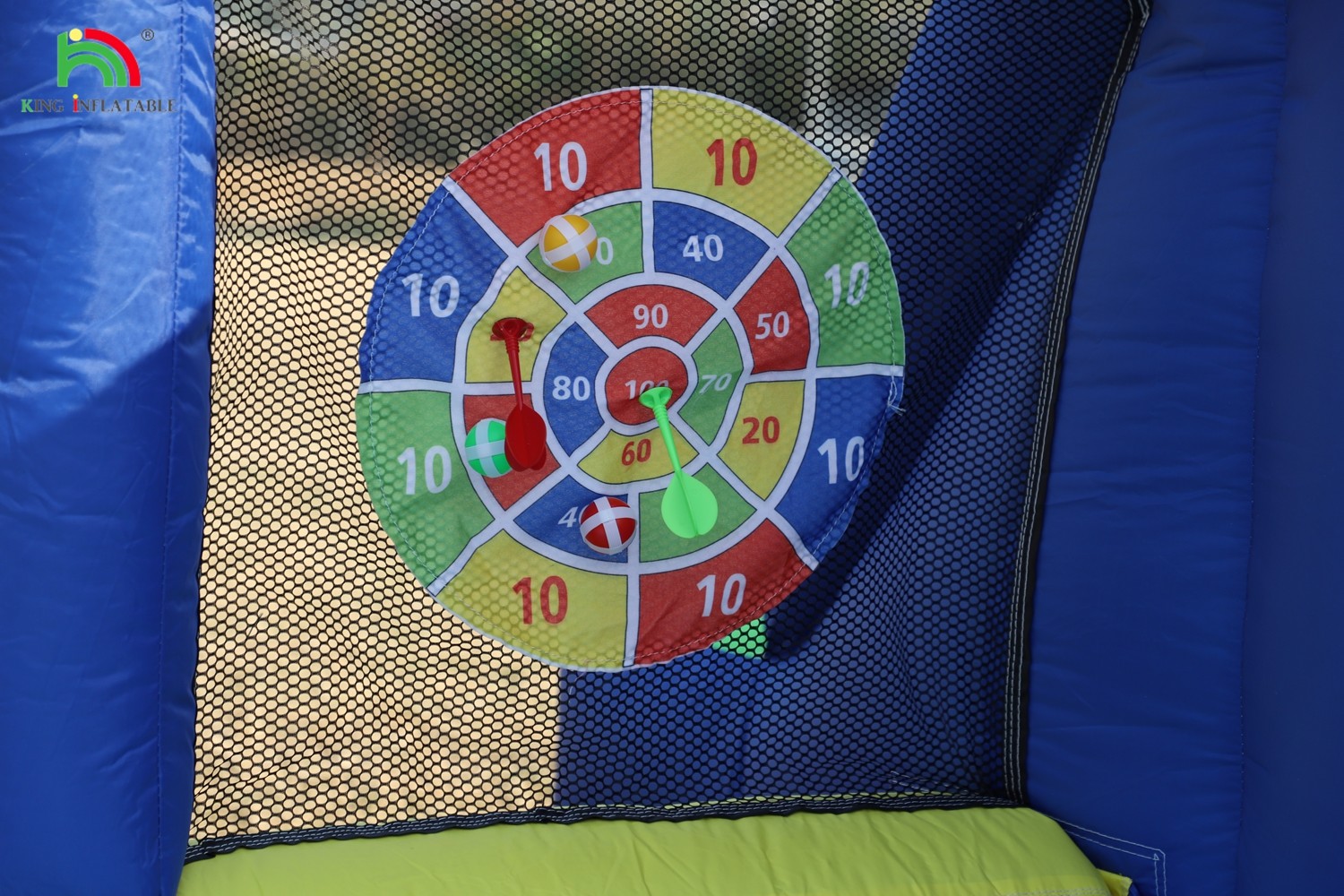 Kids Party Wet DryInflatable Bounce House Water Slide Bouncer Combo With Bigger Splash Pool Climbing Blower Basket Dartboard