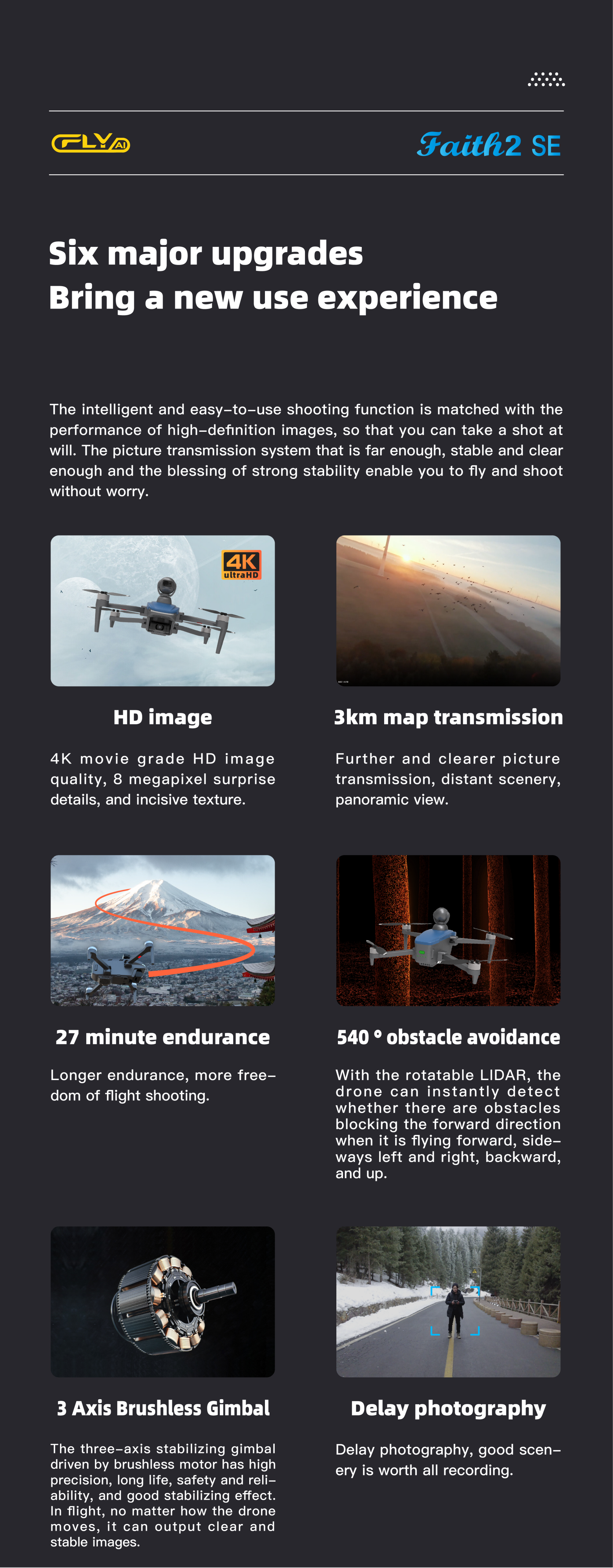 Discover the 2024 C-fly Faith 2 Se Drone 3-axis Gimbal 4k Camera GPS 5g FPV 3km Control Distance 28 Mins Flight Time