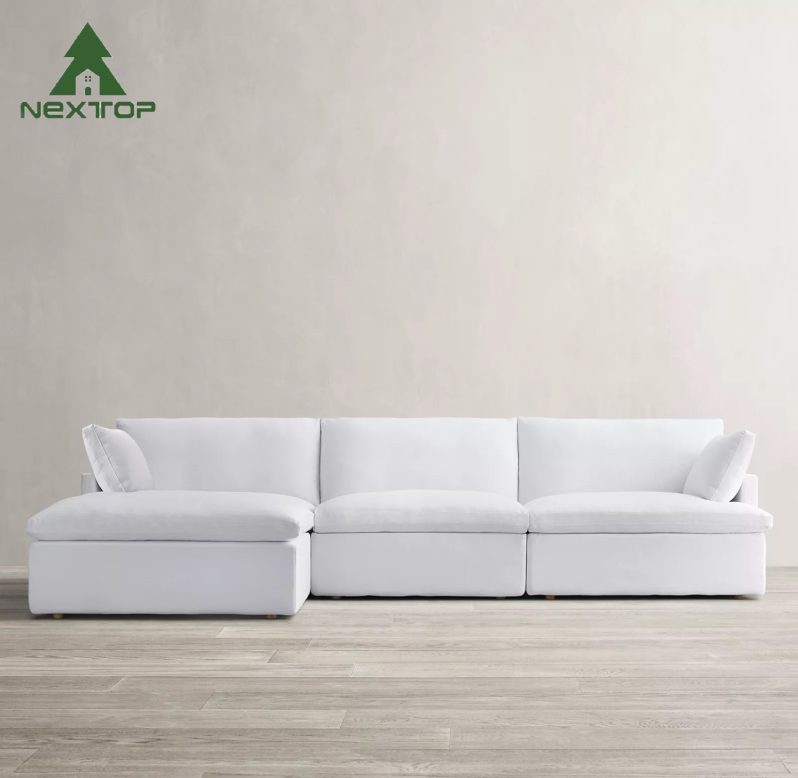 Modern Fashion Outdoor Leisure Home Furniture Straight L Shape Sofa Set