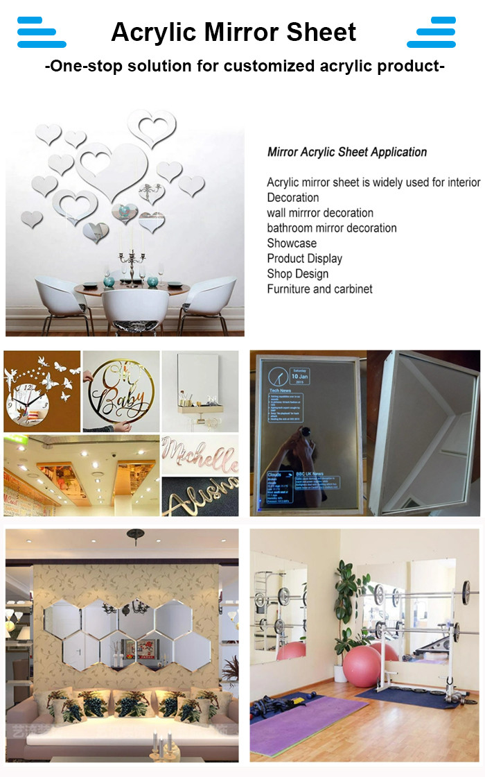 3mm Mirrored PMMA outdoor acrylic mirror sheet Laminated Plastic Board