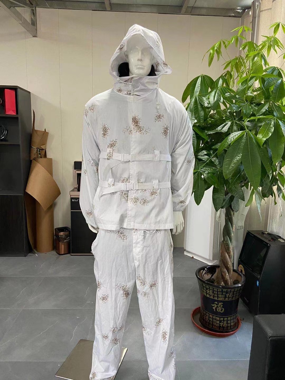 5xl 4xl 3xl Camo Ghillie Suit Army Hunting Outdoor Lightweight Hidden Tracking White