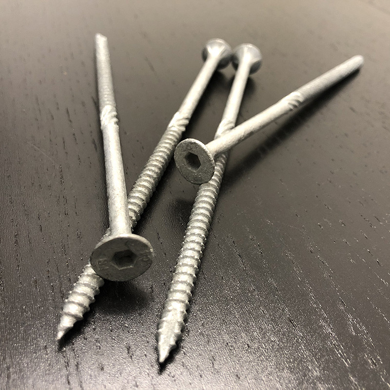 150 mm Batten Screws Bugle Head Hex Stocket Drive With 4 Ribs & Fast Thread & Type 17 Mirror Polished Deck Screws