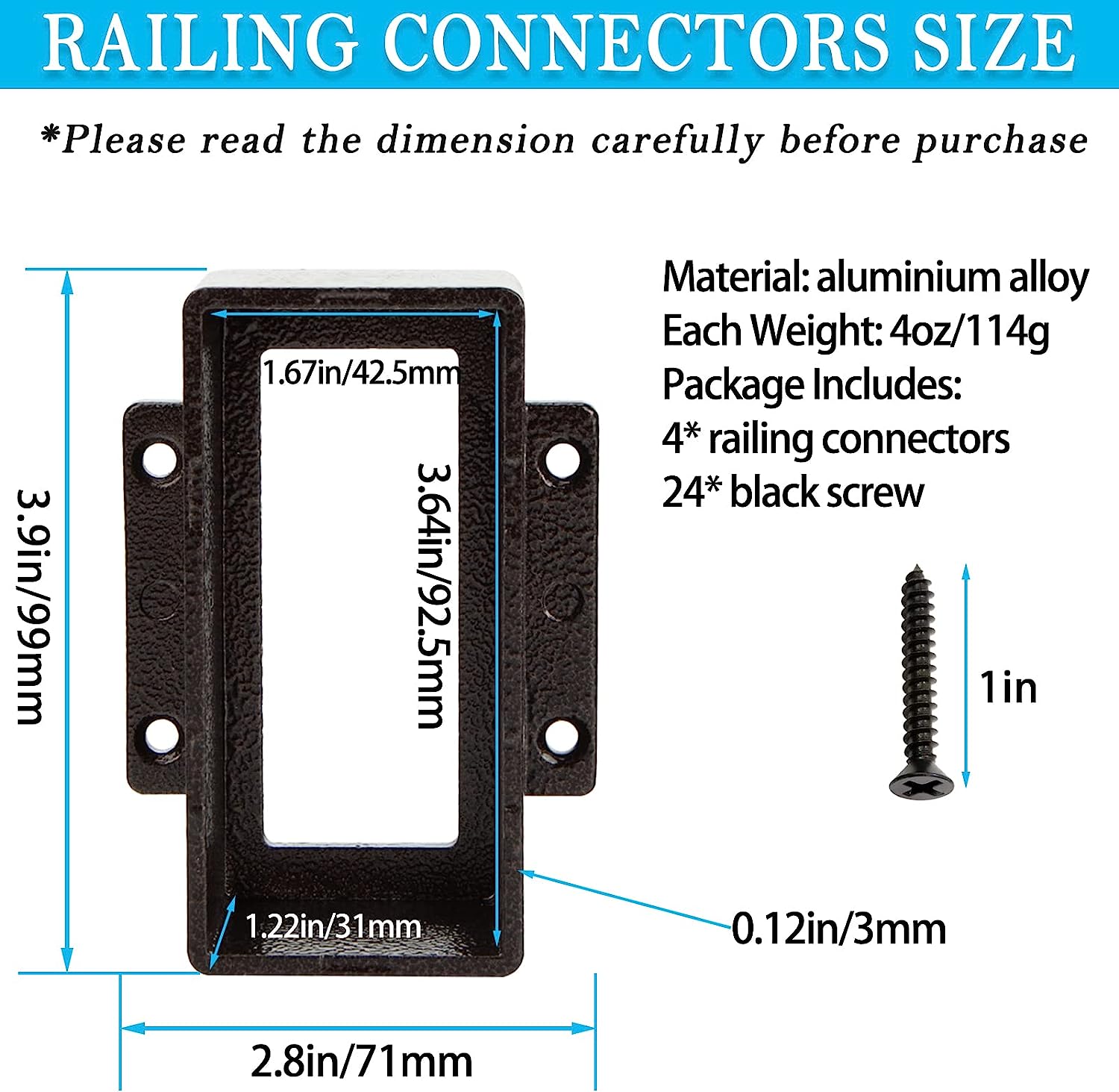 Fence supports Mount connector 2x4 Deck Railing Brackets for Porches Pavilions Pergolas Log Cabin
