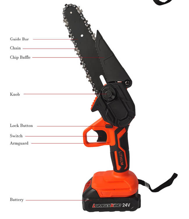 OEM 6 Inch Handheld Mini Chainsaw Lithium Portable Cordless 4 Inch Handheld Chainsaw