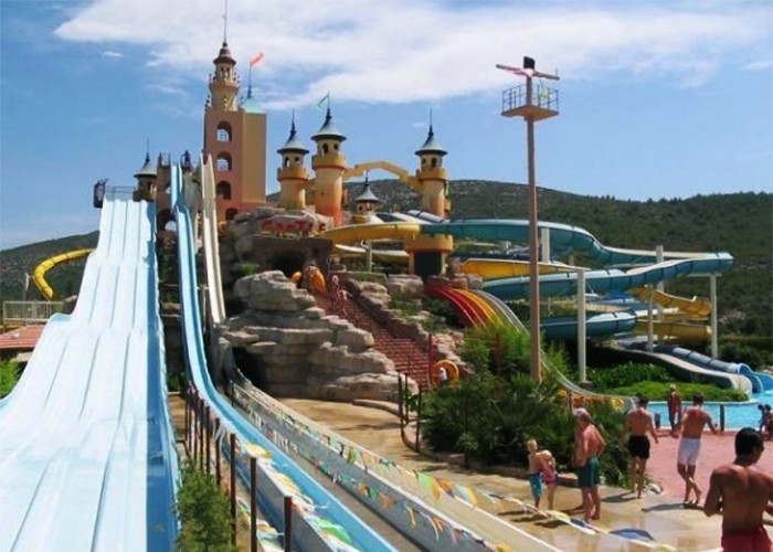 Huge Fiberglass Water Slide Adults Swimming Pools Extreme Games Slide