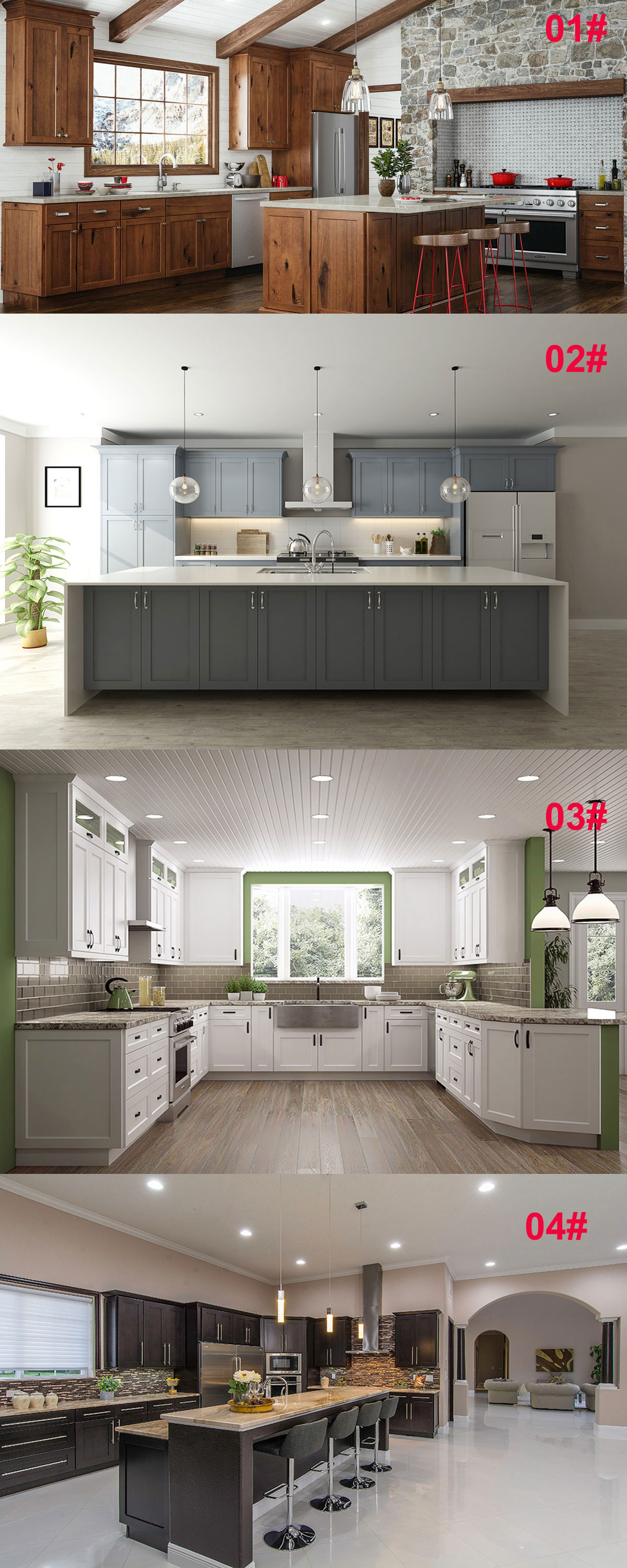 American Style Ready to Assemble White Shaker Style Modular Kitchen Cabinet Solid Wood