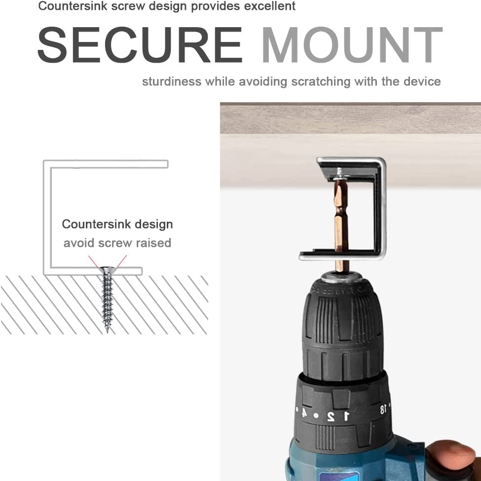 Single Tier Metal Under Desk Laptop/Keyboard Storage Mount with Screw and Bracket