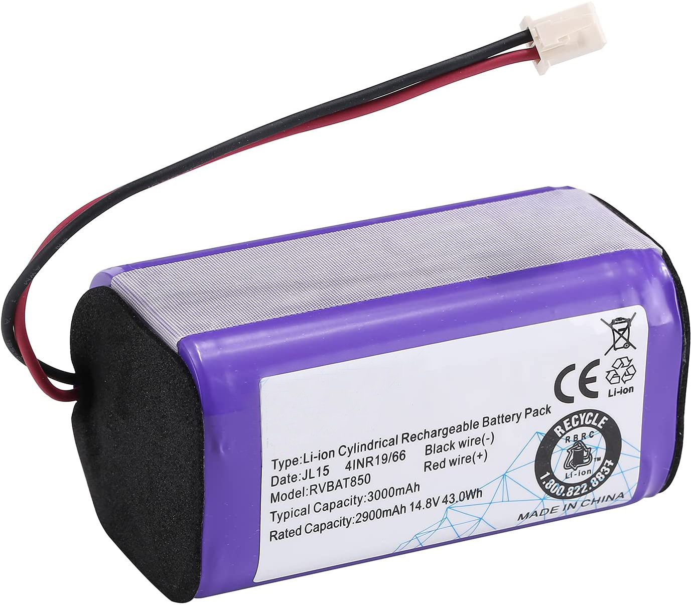 3000mAh Replacement Batteries fit for Shark iq RV850 RV850C RV850BRN RV850WV R87