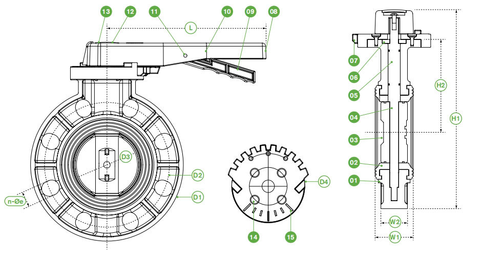 High Quality DIN ANSI JIS Standard Plastic Butterfly Valve for Water Supply
