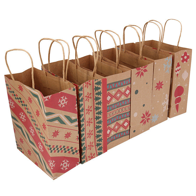 Custom Eco-Friendly Brown Kraft Paper Shopping Bags With Logo Printing Supplier