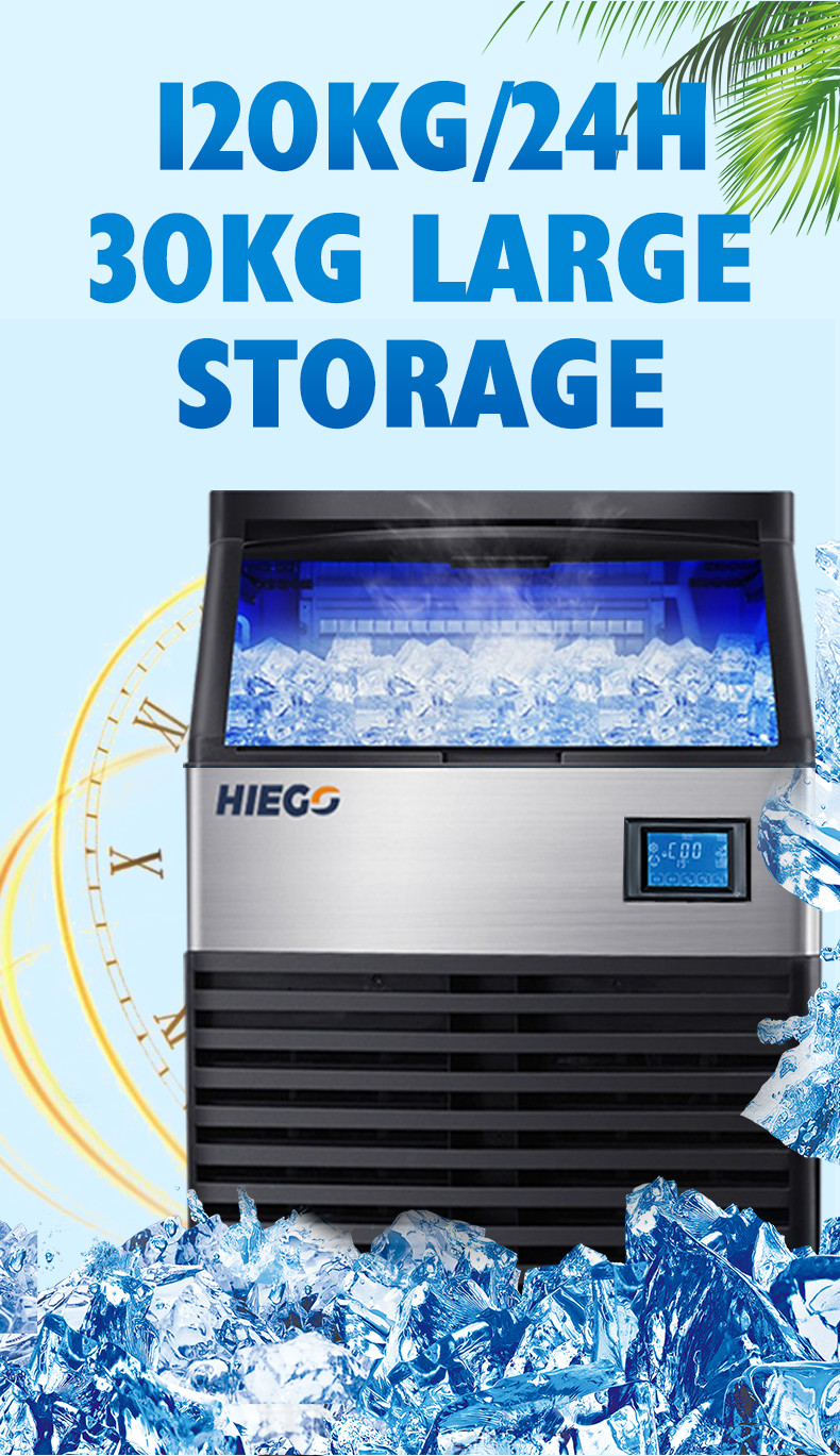 High Yield & Food-Grade 80.90kg Ice Cubes Maker Machine Full-Automatic 120KG 100KG Ice Maker
