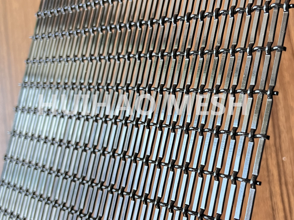 Wall Coverings Design 1.5mm Architectural Woven Wire Mesh Pvdf Black Color Aluminum