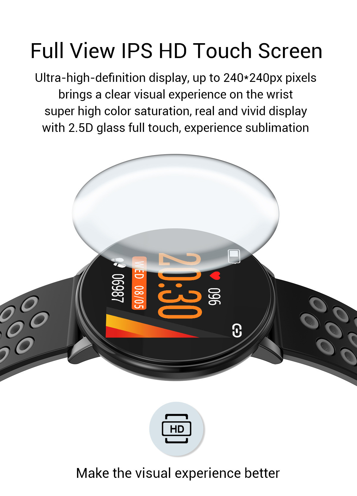 Ip67 Waterproof Wallpaper Smartwatch Call Reminder For Swimming Multi Color Band