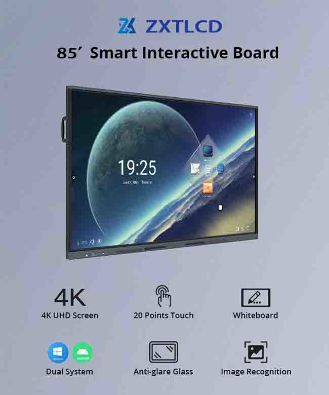 Rohs 85 Interactive Display 4K Touch Screen Interactive Whiteboard