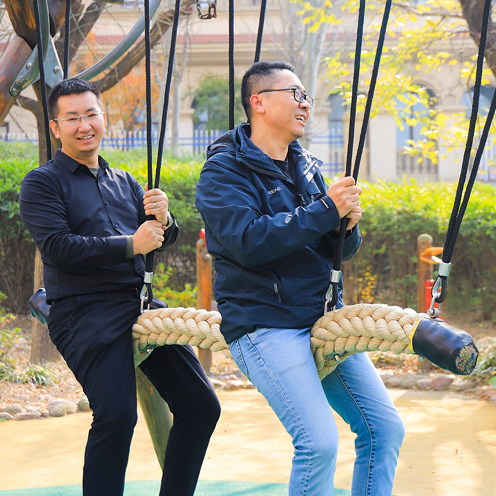 120mm Playground Rope Bridge Sand Color Kids Polyester Rope Snake Swing