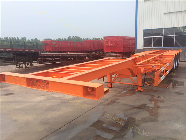 3 Axle used container semi trailer , 40ft skeletal trailer chassis semi trailer