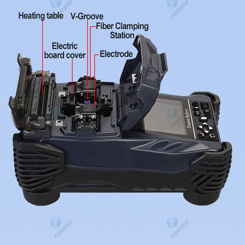 Telecom Network Fiber Fusion Splicer , Fiber Optic Splicing Machine With Box