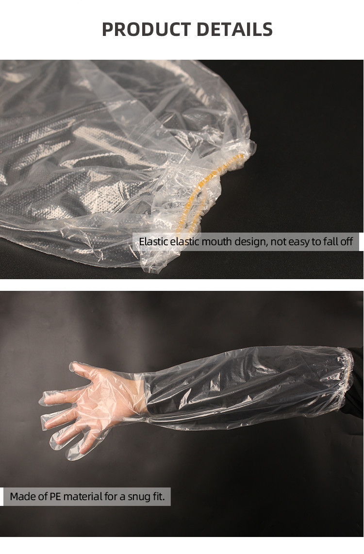 Veterinary Equipment 60cm Long Arm Length Plastic Gloves Single Use