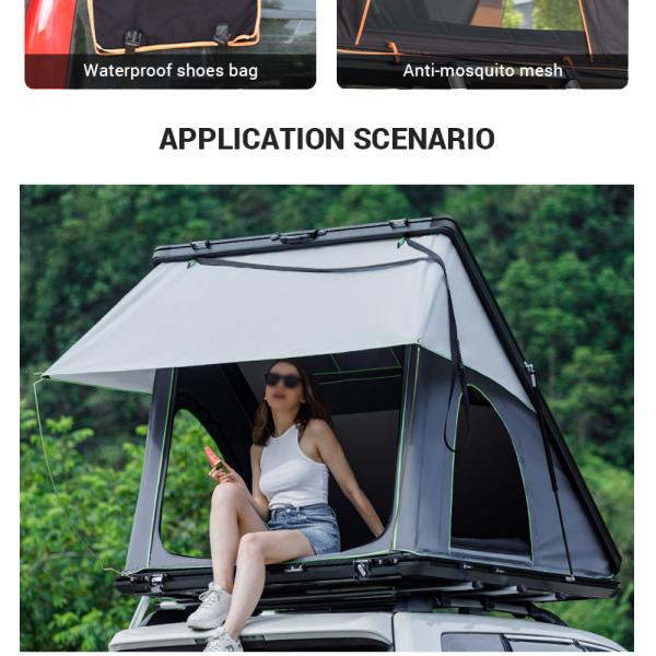 2.3m Car Roof Tent Camping 300gsm Polyester Hard Shell Ladder For SUV Van